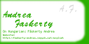 andrea faskerty business card