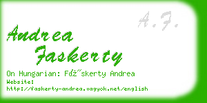 andrea faskerty business card